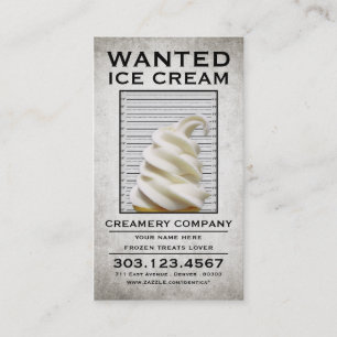 ice cream wanted poster loyalty card