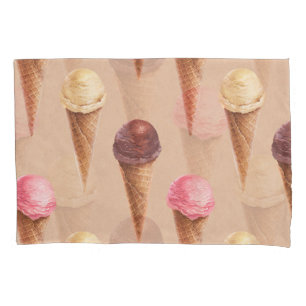 Ice Cream Watercolor Seamless Illustration Pillowcase
