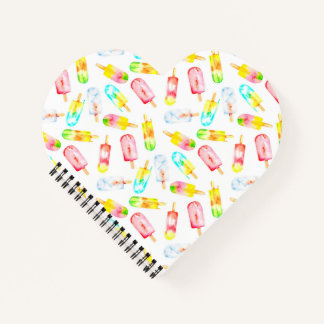Ice cream watercolour pattern. Hello summer! Notebook