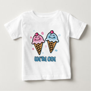 Ice Cream We're One Boy & Girl Baby T-Shirt