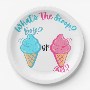  Ice Cream What's the Scoop Gender Reveal  Paper Plate