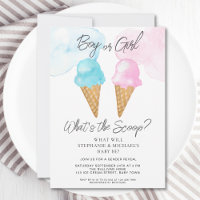 Ice Cream What's The Scoop Gender Reveal Party