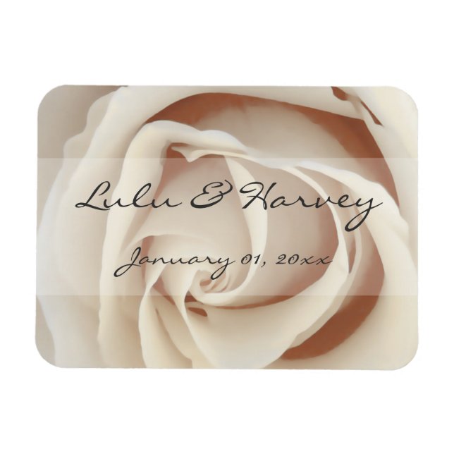 Ice Cream White Rose Magnet (Horizontal)