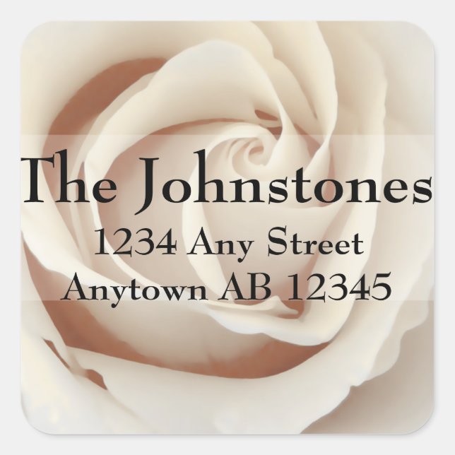 Ice Cream White Roses Wedding Return Address Label (Front)
