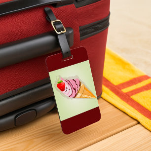 Ice Cream With A Strawberry Luggage Tag