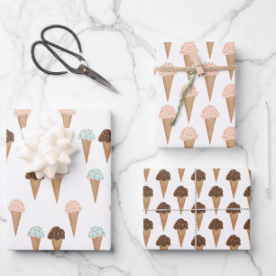 Ice Cream with Sprinkles Modern Colorful Cute Gift Wrapping Paper Sheet