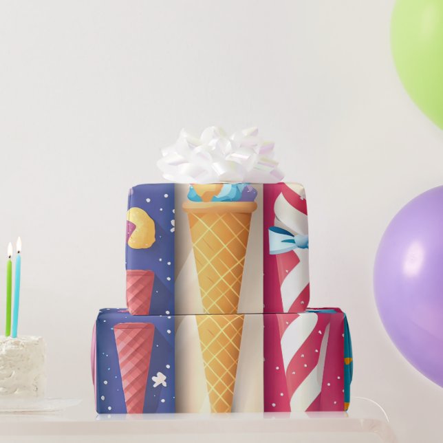 Ice Cream Wrapping Paper (Party Gifts)