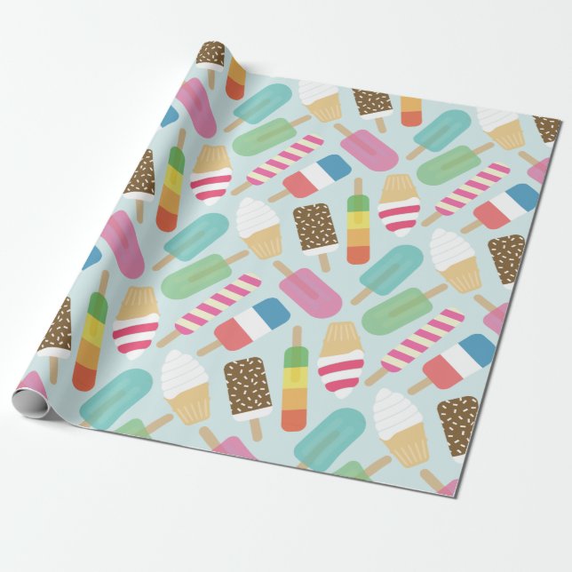Ice Cream Wrapping Paper (Unrolled)