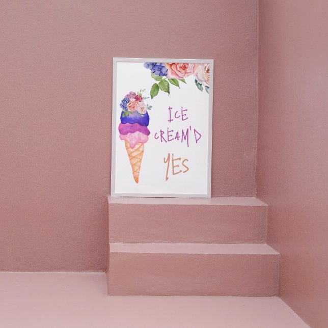 Ice Cream'd Yes Bridal Shower She's Scooped Up Poster (Creator Uploaded)
