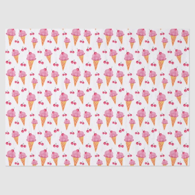 Ice creams & cherries tissue paper (Front)