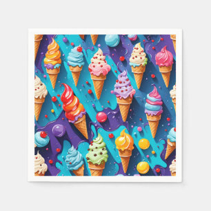 Ice Creams Colourful Art Napkin