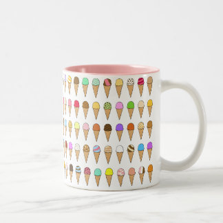 "Ice Creams of Many Flavors" Pattern Two-Tone Coffee Mug