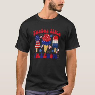 Ice Creams Tastes Like Freedom Patriotic Popsicles T-Shirt