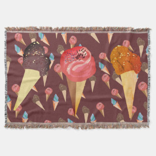 Ice creams throw blanket
