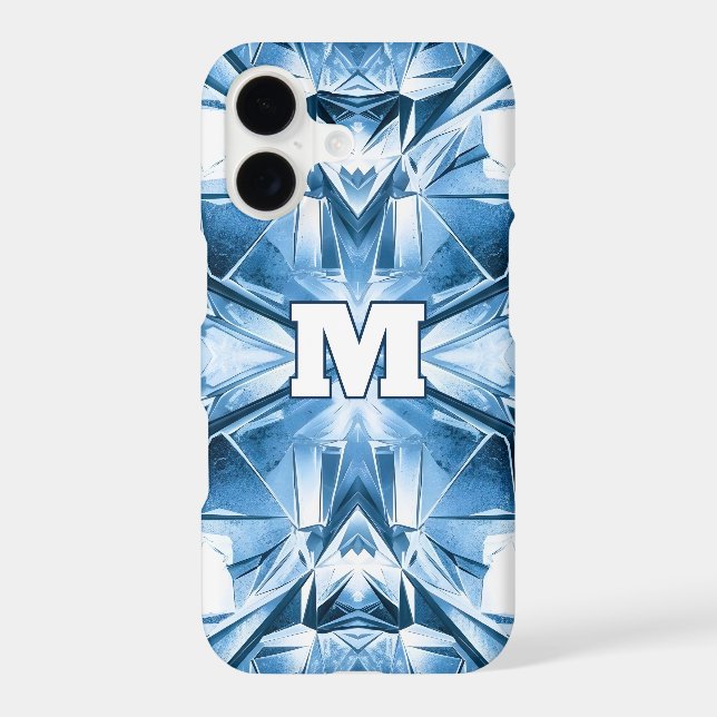 "Ice Crystal" Abstract Blue Geometric (Back)
