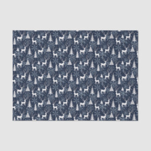 Ice Crystal Christmas Deer Stone Blue-Grey Tissue Paper
