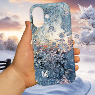 Ice Crystal Monogram Winter iPhone 16 Case