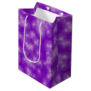 Ice crystal starbursts - deep purple medium gift bag