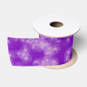 Ice crystal starbursts - deep purple satin ribbon