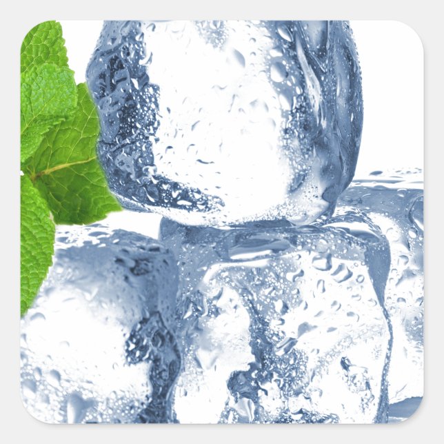 Ice cube cool yourself square sticker (Front)
