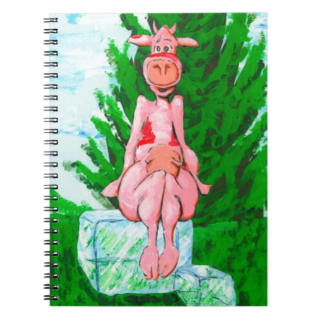 Ice Cube Cow Spiral Notebook (Front)