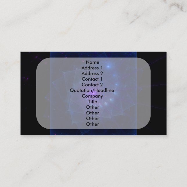 "Ice Cube Spirit" Fractal Art Business Card (Front)