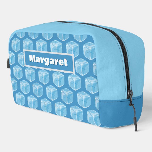 Ice Cubes Blue Toiletry Bag (Right Corner)
