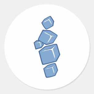 Ice cubes classic round sticker
