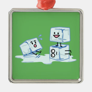 ice cubes icy cube water slipping stack melt cold metal tree decoration