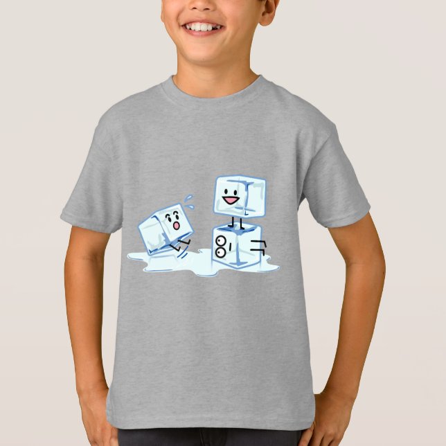 ice cubes icy cube water slipping stack melt cold T-Shirt (Front)