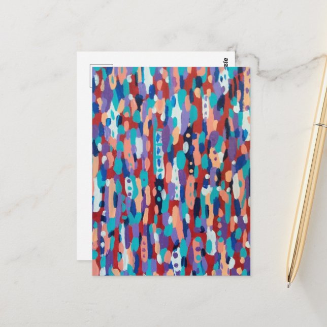 Ice Dance Abstract  Postcard (Front/Back In Situ)