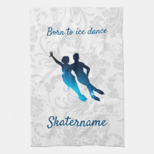 Ice dance skate towel - Blue star pair
