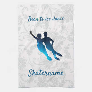 Ice dance skate towel - Blue star pair