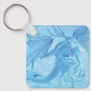 Ice dragon with antlers key ring