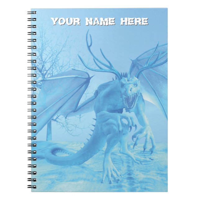 Ice dragon with antlers. Personalised Notebook (Front)