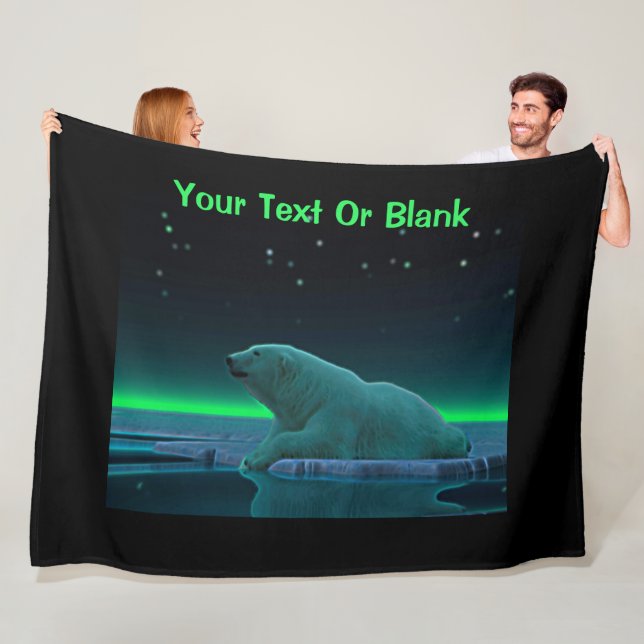 Ice Edge Polar Bear Fleece Blanket (In Situ)