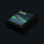 Ice Edge Polar Bear Gift Box<br><div class="desc">A peaceful moment in the long Arctic night. A Polar Bear rests at the edge of an open area in the pack ice.The Northern Lights glow in the distance; bright stars twinkle overhead. Text reading "Alaska" appears in glowing green and white. Polar bears are endangered. How much longer will scenes...</div>