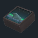 Ice Edge Polar Bear Jewellery Box<br><div class="desc">A peaceful moment in the long Arctic night. A Polar Bear rests at the edge of an open area in the pack ice.The Northern Lights glow in the distance; bright stars twinkle overhead. Polar bears are endangered. How much longer will scenes like this be able to occur? Please help save...</div>