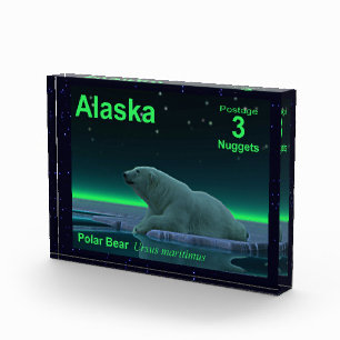 Ice Edge Polar Bear Stamp Photo Block