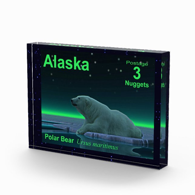 Ice Edge Polar Bear Stamp Photo Block (Right)