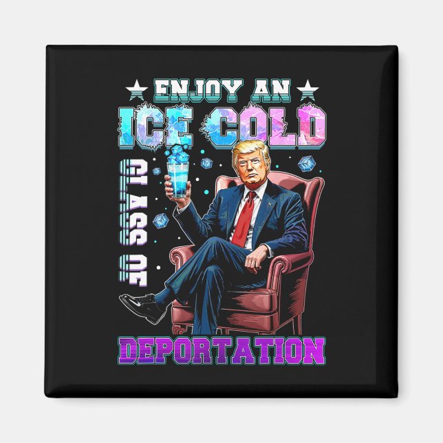 Ice Enjoy An Ice Cold Gl Of Deportation 6  Magnet (Front)