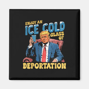 Ice Enjoy An Ice Cold Gl Of Deportation Funny Trum Magnet