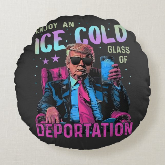 ICE Enjoy an Ice Cold Round Cushion (Front)