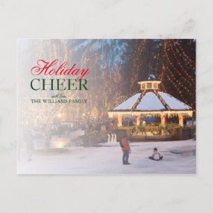 Ice Festival with gazebo and city park Holiday Postcard