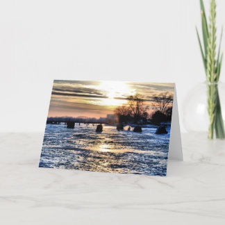 Ice Fishing Christmas Holiday Card
