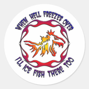 ICE FISHING CLASSIC ROUND STICKER