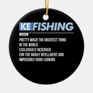 ICE Fishing Definition Ceramic Tree Decoration