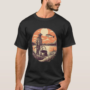 Ice Fishing Fisherman Anglers Winter Frozen Lake T-Shirt
