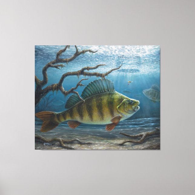 Ice Fishing for Perch Canvas Print (Front)