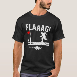 Ice Fishing Funny FLAAAG Tip-Up Winter Fisherman H T-Shirt